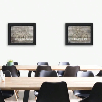 In this Together 2 - Piece Vignette By Marla Rae, Printed Wall Art, Ready To Hang Framed Poster, Black Frame