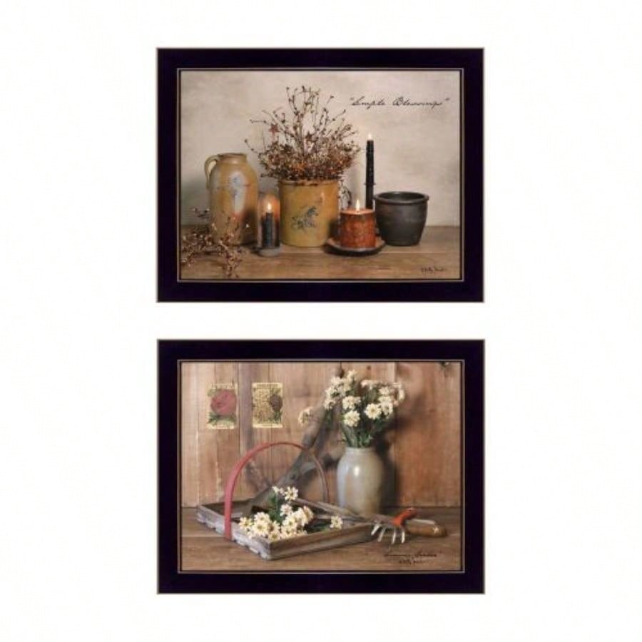 Simple Blessings 2 - Piece Vignette By Billy Jacobs, Printed Wall Art, Ready To Hang Framed Poster, Black Frame