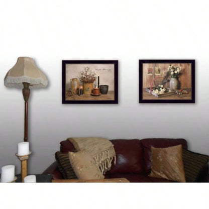 Simple Blessings 2 - Piece Vignette By Billy Jacobs, Printed Wall Art, Ready To Hang Framed Poster, Black Frame