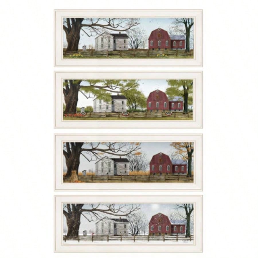 Four Seasons 4 - Piece Vignette by Billy Jacobs, White Frame