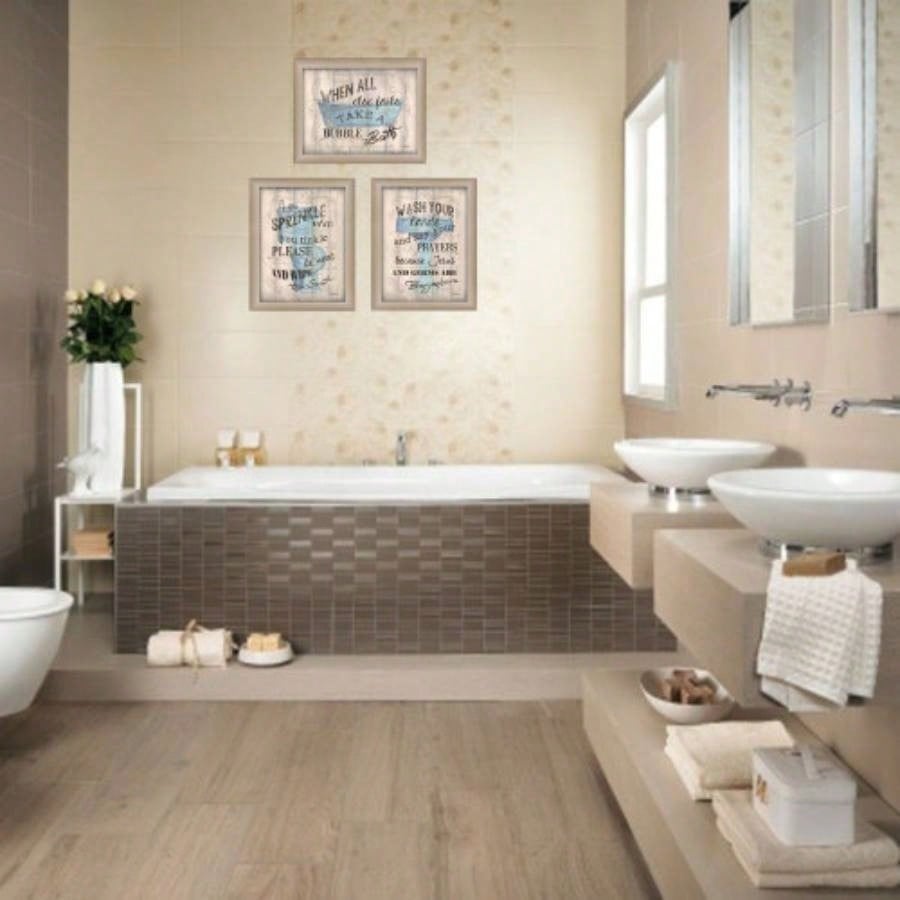 Bathroom Humor 3 - Piece Vignette By Debbie DeWitt, Printed Wall Art, Ready To Hang Framed Poster, Beige Frame