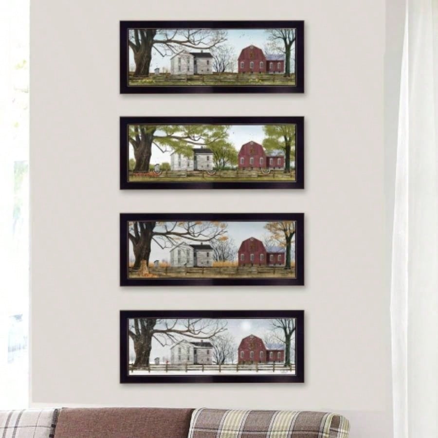Trendy Decor 4U Four Seasons Framed Wall Art, Modern Home Decor Framed Print Living Room, Bedroom Farmhouse Wall Decoration by Billy Jacobs