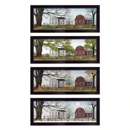 Trendy Decor 4U Four Seasons Framed Wall Art, Modern Home Decor Framed Print Living Room, Bedroom Farmhouse Wall Decoration by Billy Jacobs