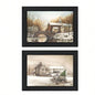 Winter Reflections 2 - Piece Vignette By John Rossini, Printed Wall Art, Ready To Hang Framed Poster, Black Frame