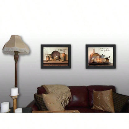 By Grace 2 - Piece Vignette By Susan Boyer, Printed Wall Art, Ready To Hang Framed Poster, Black Frame