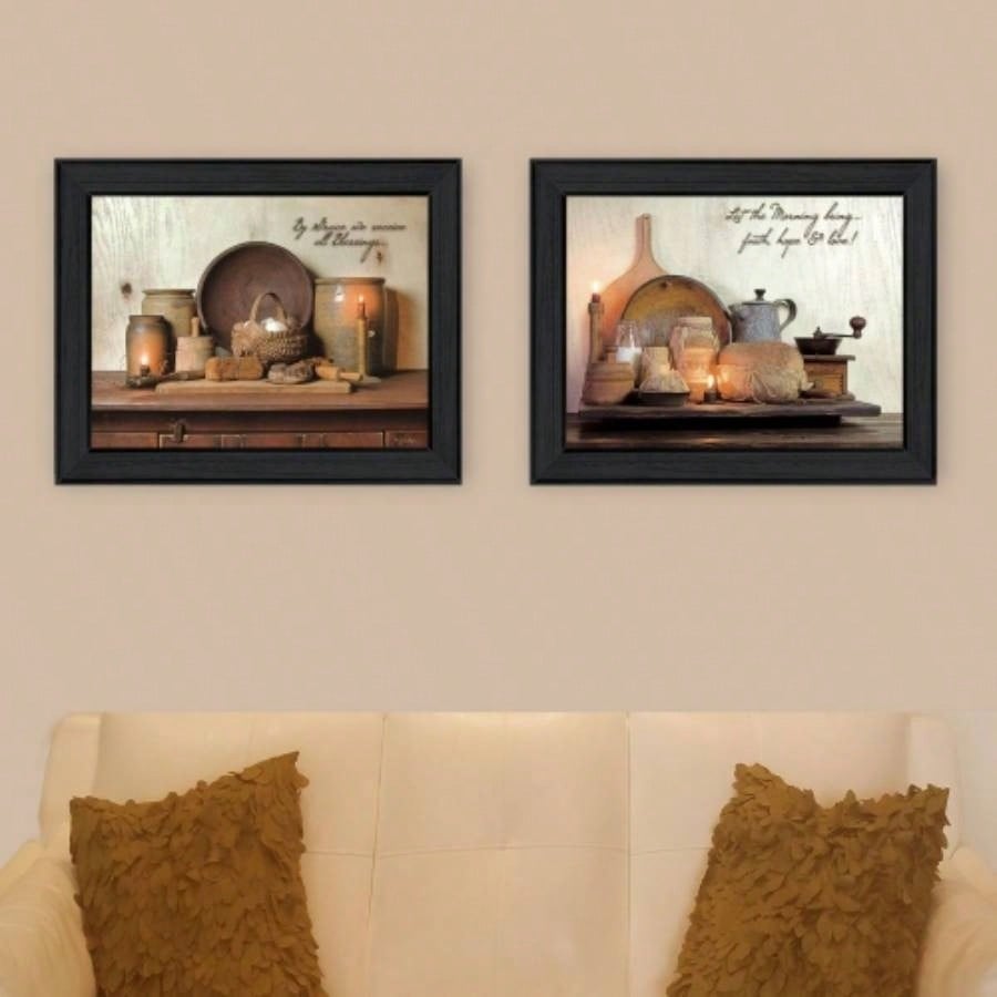 By Grace 2 - Piece Vignette By Susan Boyer, Printed Wall Art, Ready To Hang Framed Poster, Black Frame