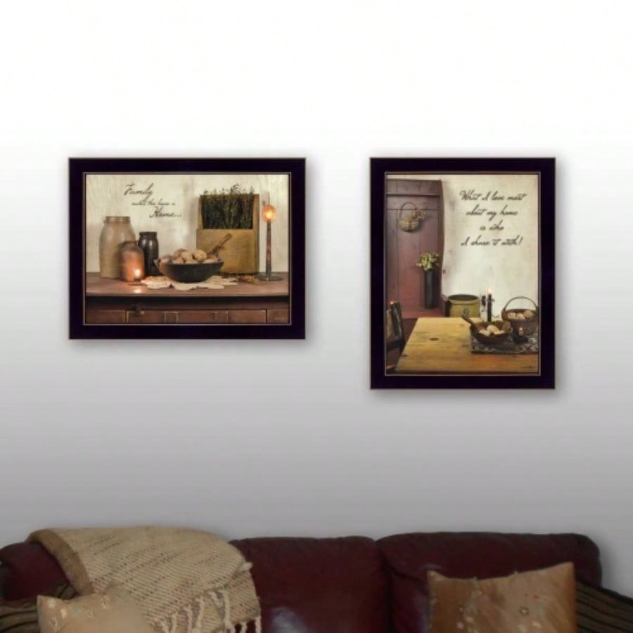 Home and Family 2 - Piece Vignette By Susan Boyer, Printed Wall Art, Ready To Hang Framed Poster, Black Frame