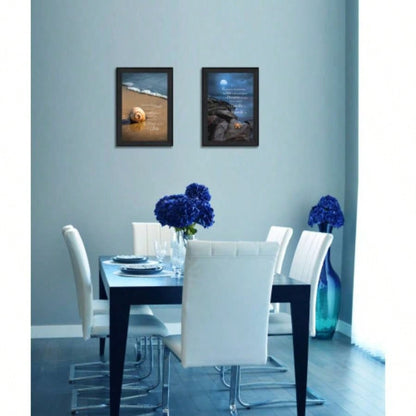 Sea Dream 2 - Piece Vignette By Robin - Vieira, Printed Wall Art, Ready To Hang Framed Poster, Black Frame