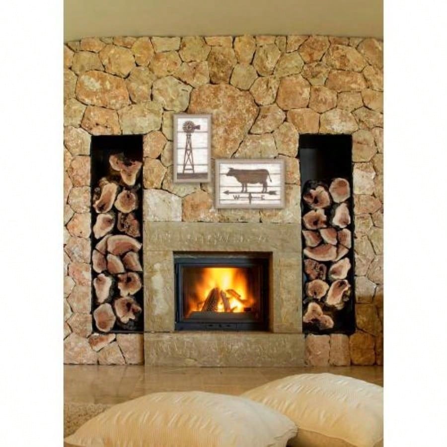 Country Bath Shelf 2 - Piece Vignette By Annie LaPoint, Printed Wall Art, Ready To Hang Framed Poster, Beige Frame