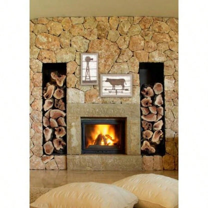 Country Bath Shelf 2 - Piece Vignette By Annie LaPoint, Printed Wall Art, Ready To Hang Framed Poster, Beige Frame