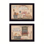 Wash Room 2 - Piece Vignette By Pam Britton, Printed Wall Art, Ready To Hang Framed Poster, Black Frame