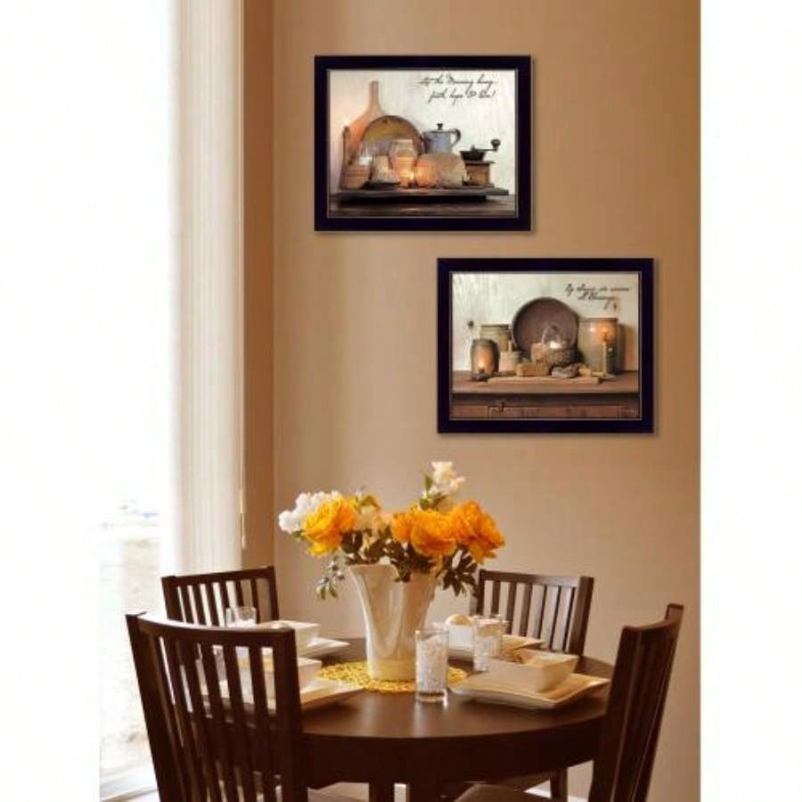 By Grace 2 - Piece Vignette By Susan Boyer, Printed Wall Art, Ready To Hang Framed Poster, Black Frame