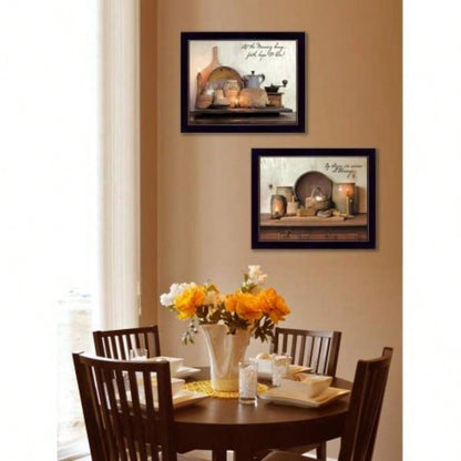 By Grace 2 - Piece Vignette By Susan Boyer, Printed Wall Art, Ready To Hang Framed Poster, Black Frame