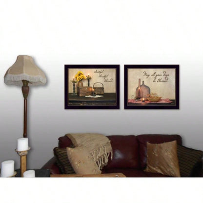 Twice 2 - Piece Vignette By Susan Boyer, Printed Wall Art, Ready To Hang Framed Poster, Black Frame