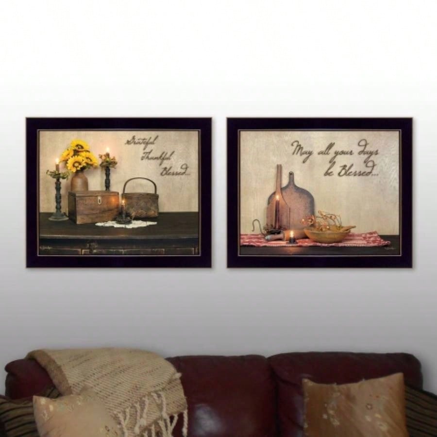 Twice 2 - Piece Vignette By Susan Boyer, Printed Wall Art, Ready To Hang Framed Poster, Black Frame