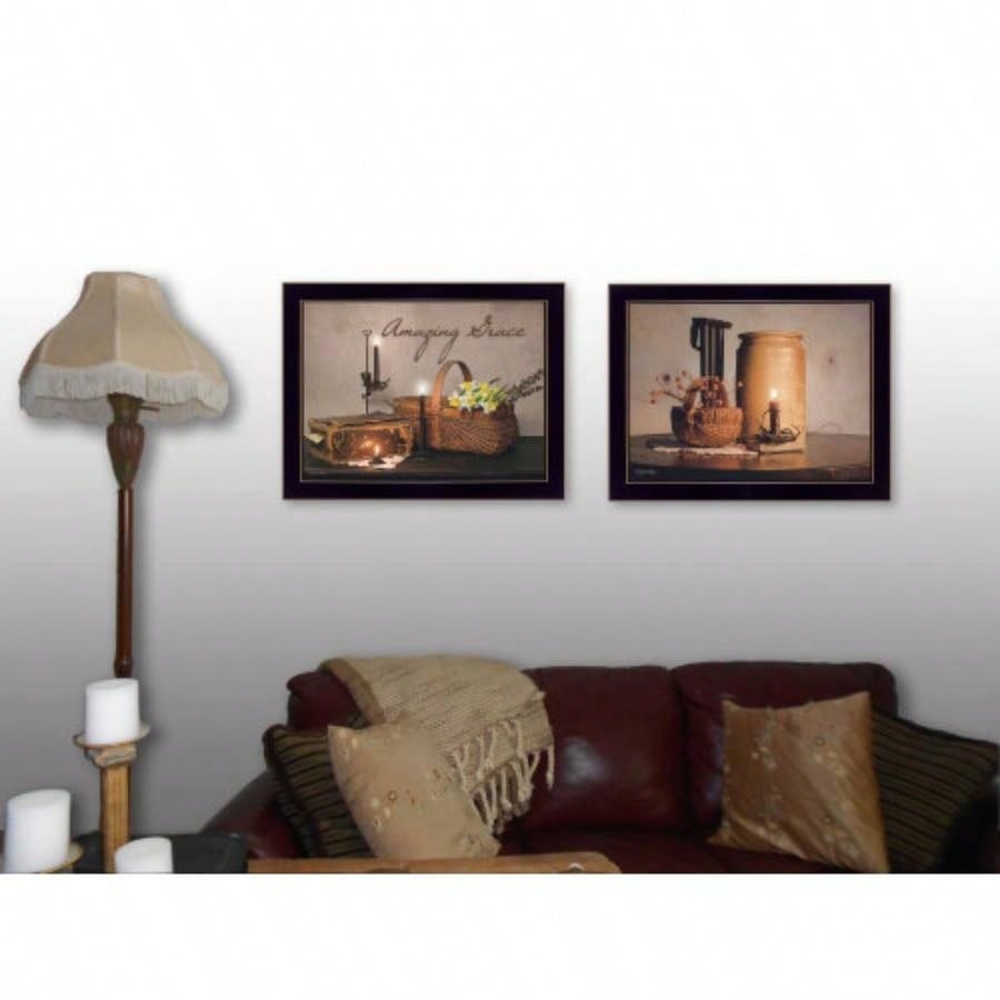 Grace 2 - Piece Vignette By Susan Boyer, Printed Wall Art, Ready To Hang Framed Poster, Black Frame