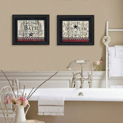Hot Bath 2 - Piece Vignette by Linda Spivey, Black Frame