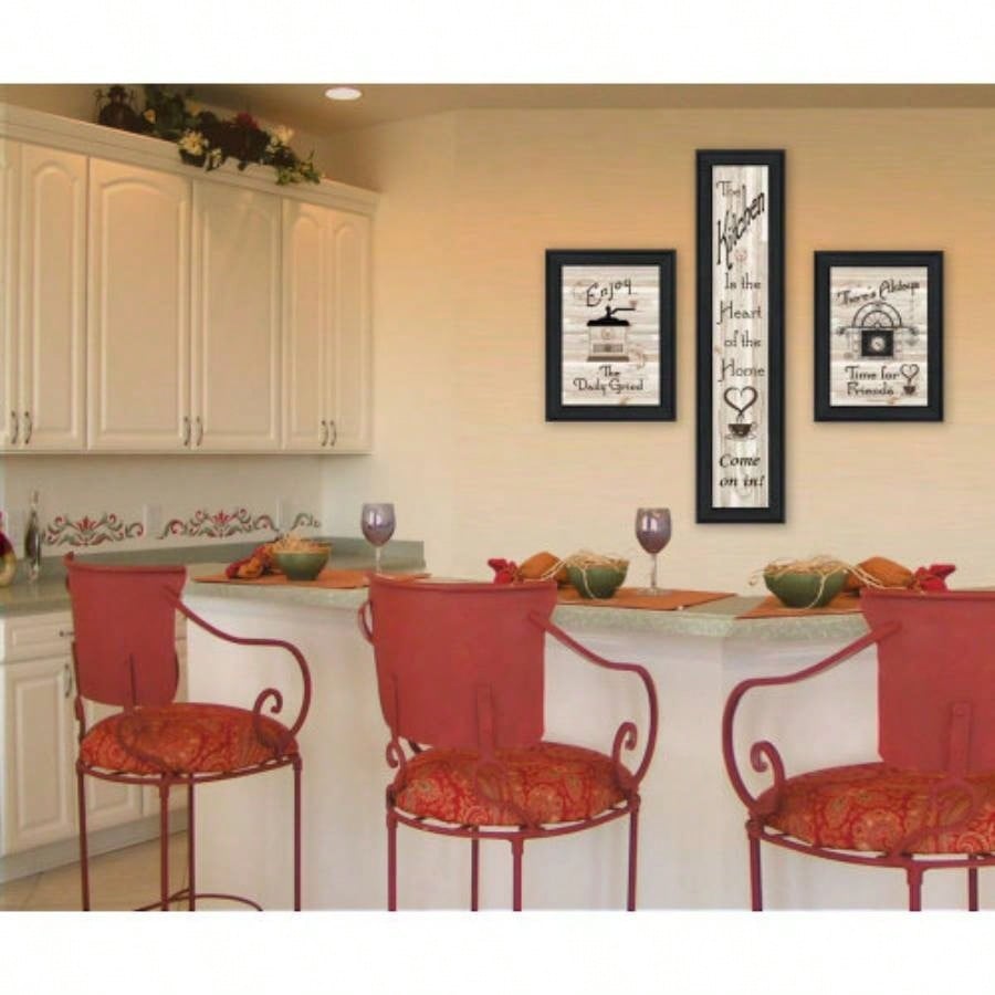 Kitchen I 3 - Piece Vignette by Millwork Engineering, Black Frame