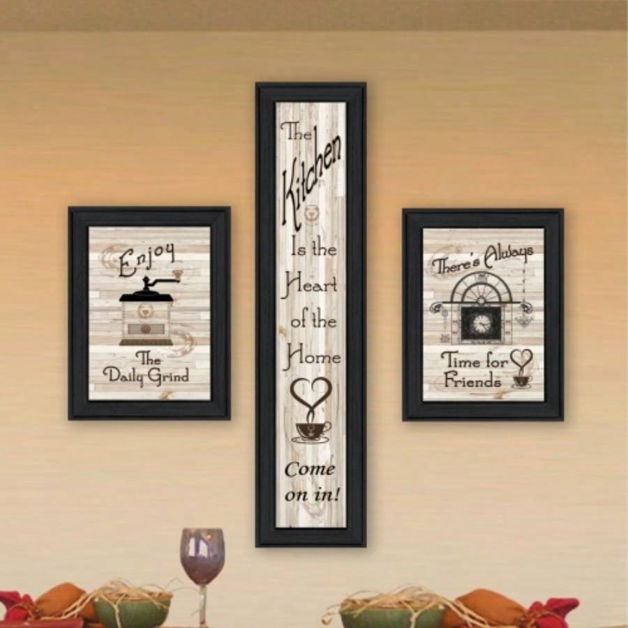 Kitchen I 3 - Piece Vignette by Millwork Engineering, Black Frame