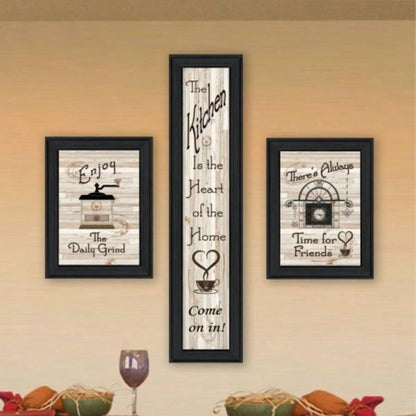 Kitchen I 3 - Piece Vignette by Millwork Engineering, Black Frame