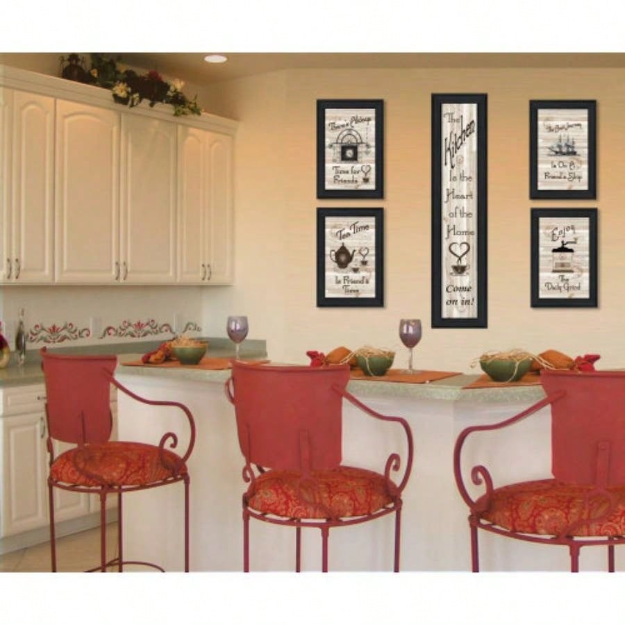 Kitchen Friendship 5 - Piece Vignette by Millwork Engineering, Black Frame