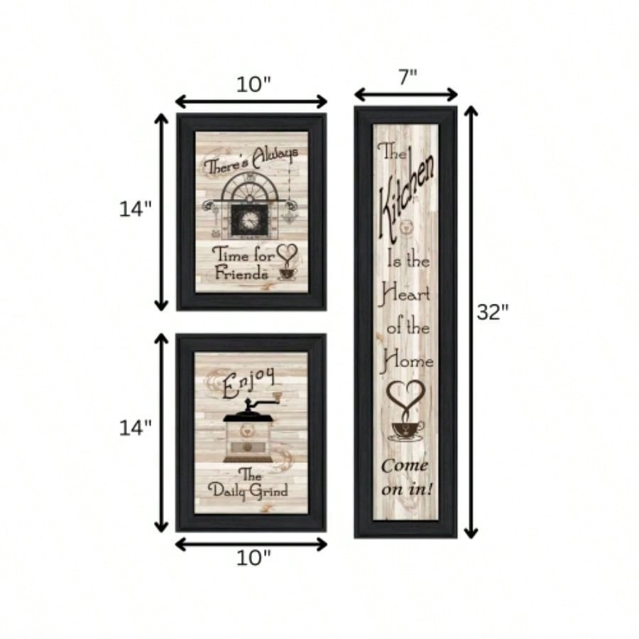 Kitchen I 3 - Piece Vignette by Millwork Engineering, Black Frame