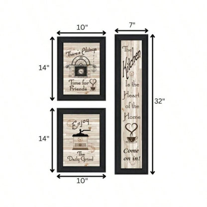 Kitchen I 3 - Piece Vignette by Millwork Engineering, Black Frame