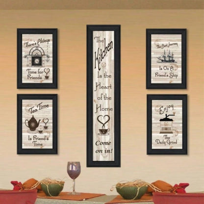Kitchen Friendship 5 - Piece Vignette by Millwork Engineering, Black Frame