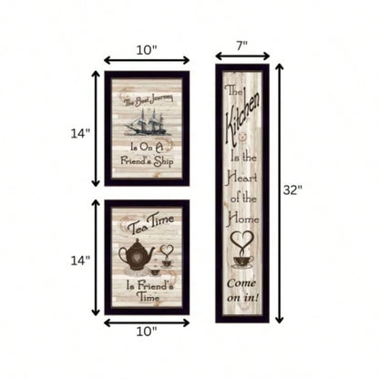 Kitchen Friendship 5 - Piece Vignette by Millwork Engineering, Black Frame