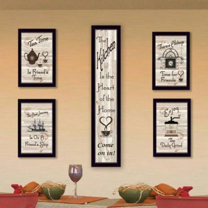 Kitchen Friendship 5 - Piece Vignette by Millwork Engineering, Black Frame