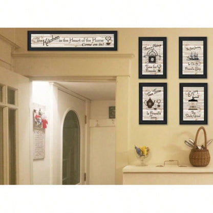 Kitchen Friendship 5 - Piece Vignette by Millwork Engineering, Black Frame
