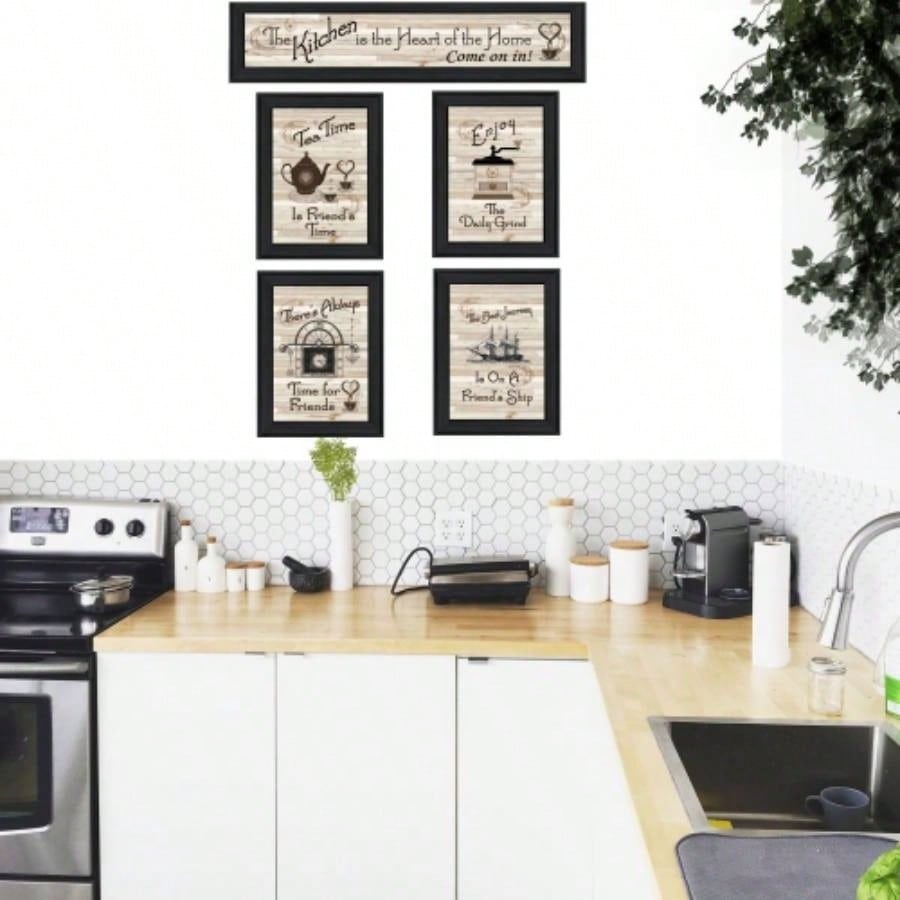 Kitchen Friendship 5 - Piece Vignette by Millwork Engineering, Black Frame