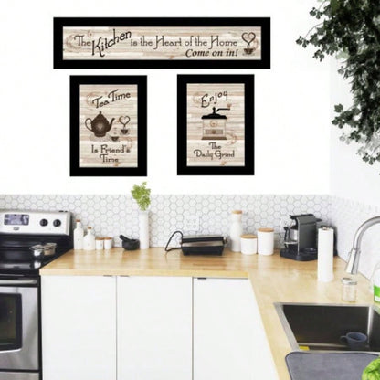 Kitchen Friendship III 3 - Piece Vignette by Millwork Engineering, Black Frame