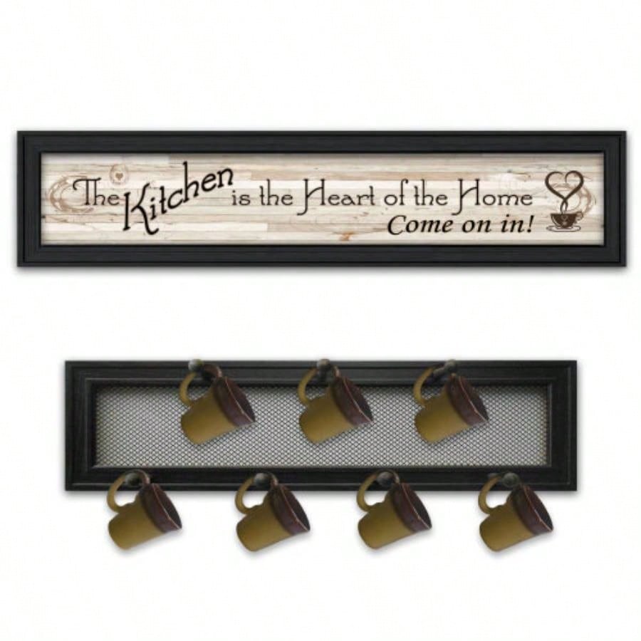 Kitchen Vignette 2 - Piece Vignette with - Peg Mug Rack by Millwork Engineering, Black Frame