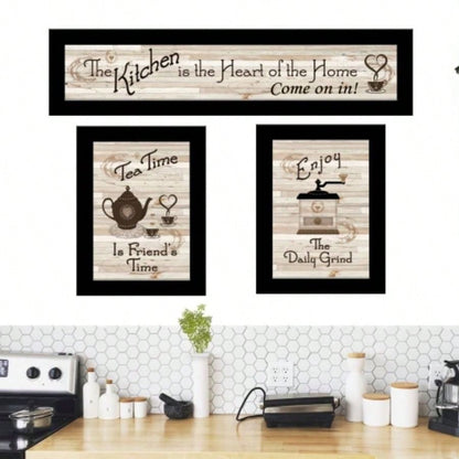 Kitchen Friendship III 3 - Piece Vignette by Millwork Engineering, Black Frame