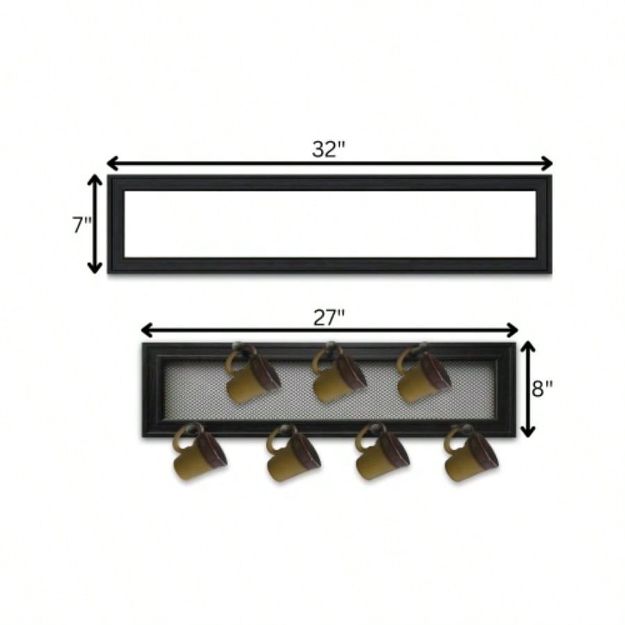 Kitchen Vignette 2 - Piece Vignette with - Peg Mug Rack by Millwork Engineering, Black Frame