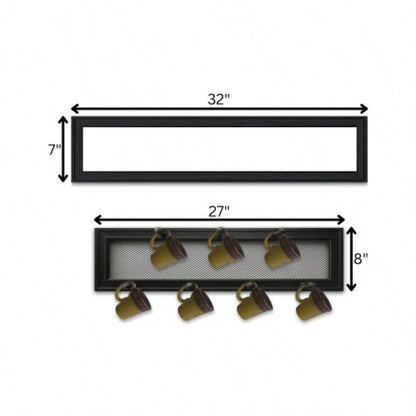 Kitchen Vignette 2 - Piece Vignette with - Peg Mug Rack by Millwork Engineering, Black Frame