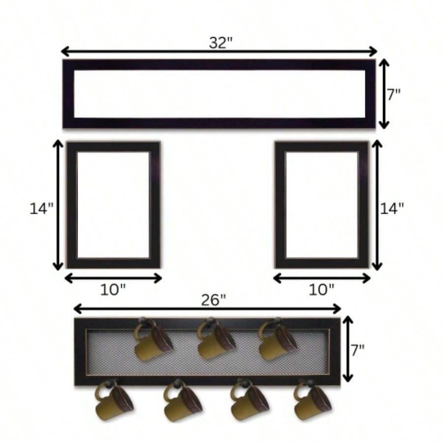 Kitchen IV 4 - Piece Vignette with - Peg Mug Rack by Millwork Engineering, Black Frame