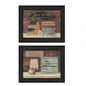 Hot Bath/ Clean Towels 2 - Piece Vignette by Pam Britton, Black Frame