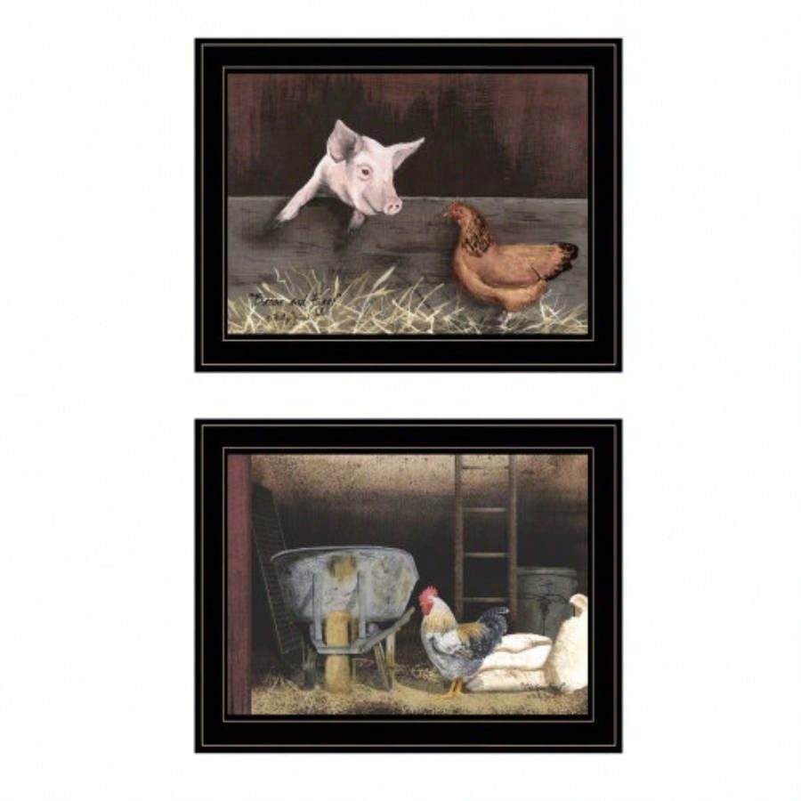 Bacon Eggs 2 - Piece Vignette by Billy Jacobs, Black Frame