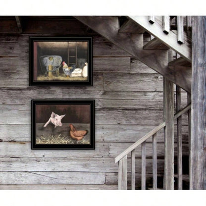 Bacon Eggs 2 - Piece Vignette by Billy Jacobs, Black Frame