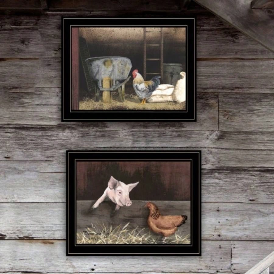 Bacon Eggs 2 - Piece Vignette by Billy Jacobs, Black Frame