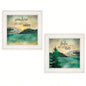 Lake/ Sunshine 2 - Piece Vignette by Marla Rae, White Frame