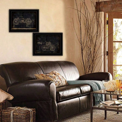 Motor Bike Patent I 2 - Piece Vignette by Cloverfield Co, Black Frame