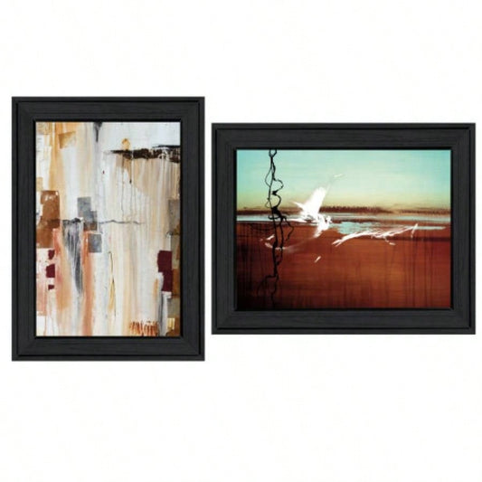 Abstract Flight 2 - Piece Vignette by Cloverfield Co, Black Frame
