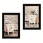 Trendy Decor 4U Laundry Room Framed Wall Art, Modern Home Decor 2 Piece Vignette Living Room, Bedroom Farmhouse Wall Decoration by Billy Jacobs