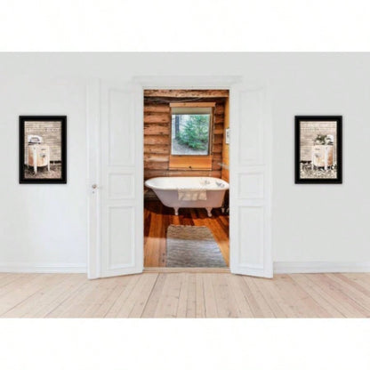 Trendy Decor 4U Laundry Room Framed Wall Art, Modern Home Decor 2 Piece Vignette Living Room, Bedroom Farmhouse Wall Decoration by Billy Jacobs
