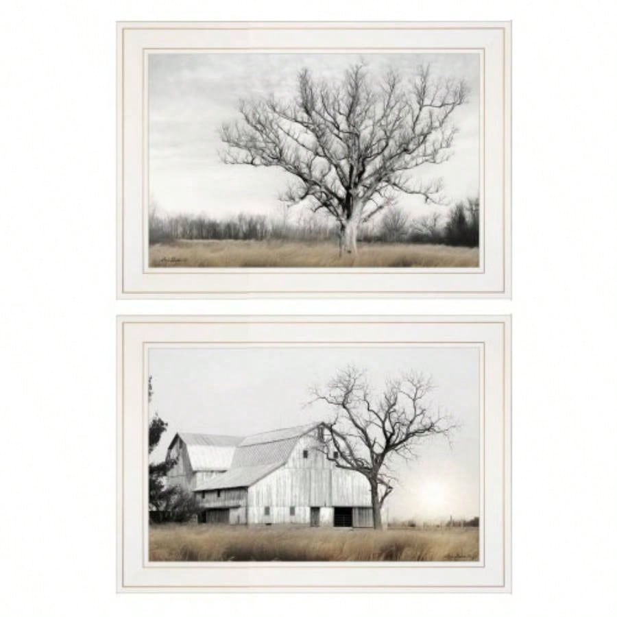 Ohio Fields I 2 - Piece Vignette by Lori Deiter, White Frame