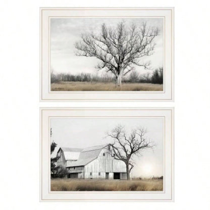 Ohio Fields I 2 - Piece Vignette by Lori Deiter, White Frame