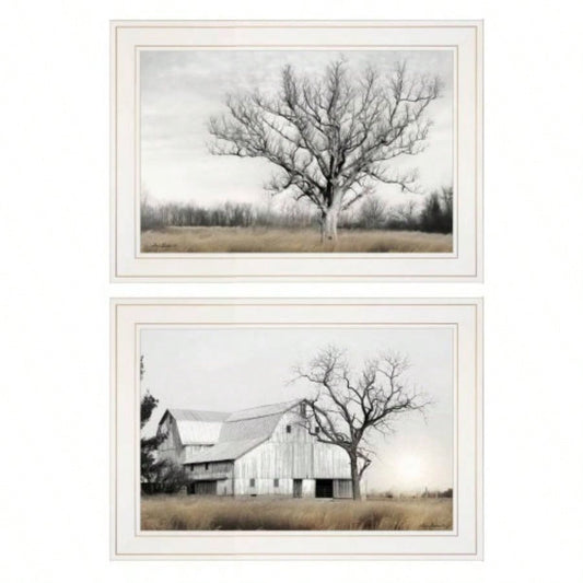 Ohio Fields I 2 - Piece Vignette by Lori Deiter, White Frame